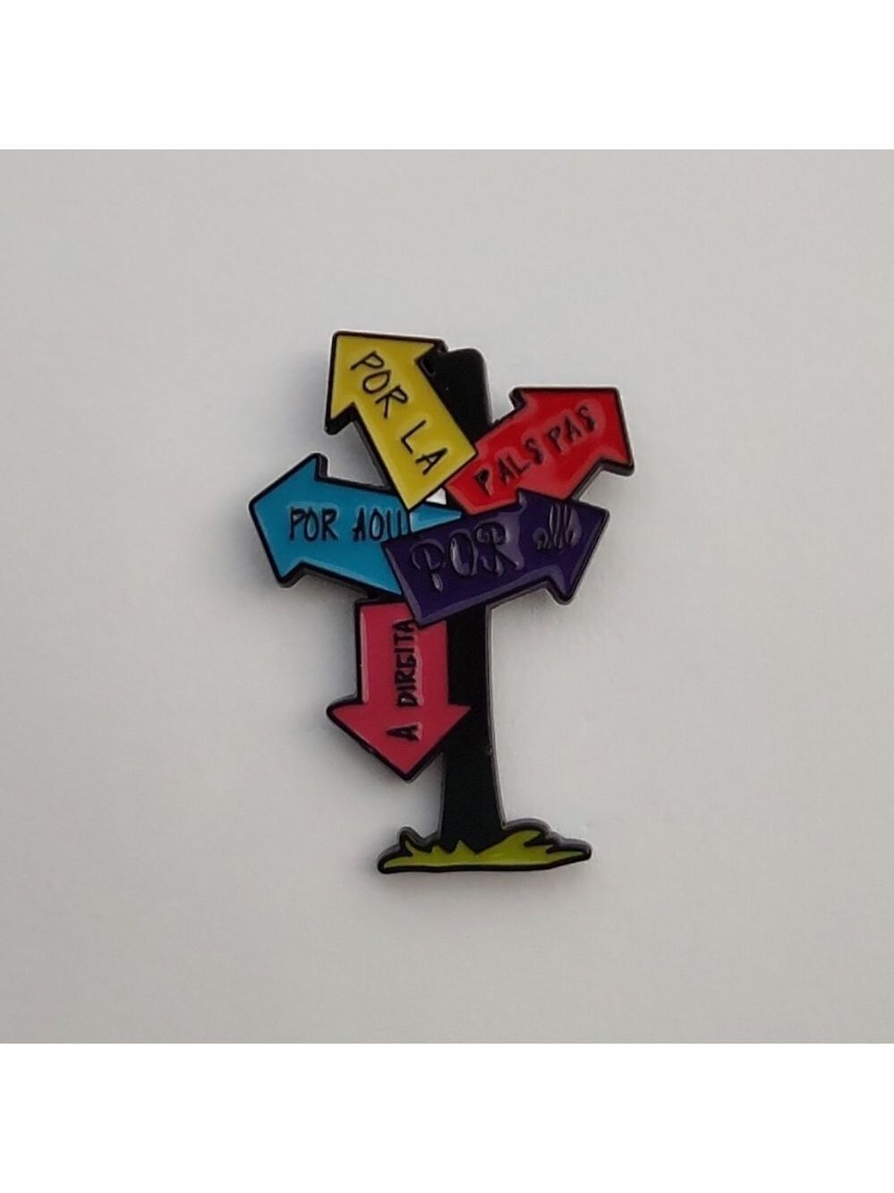 2/$10 Alice In Wonderland Colorful Directional Sign Enamel Pin